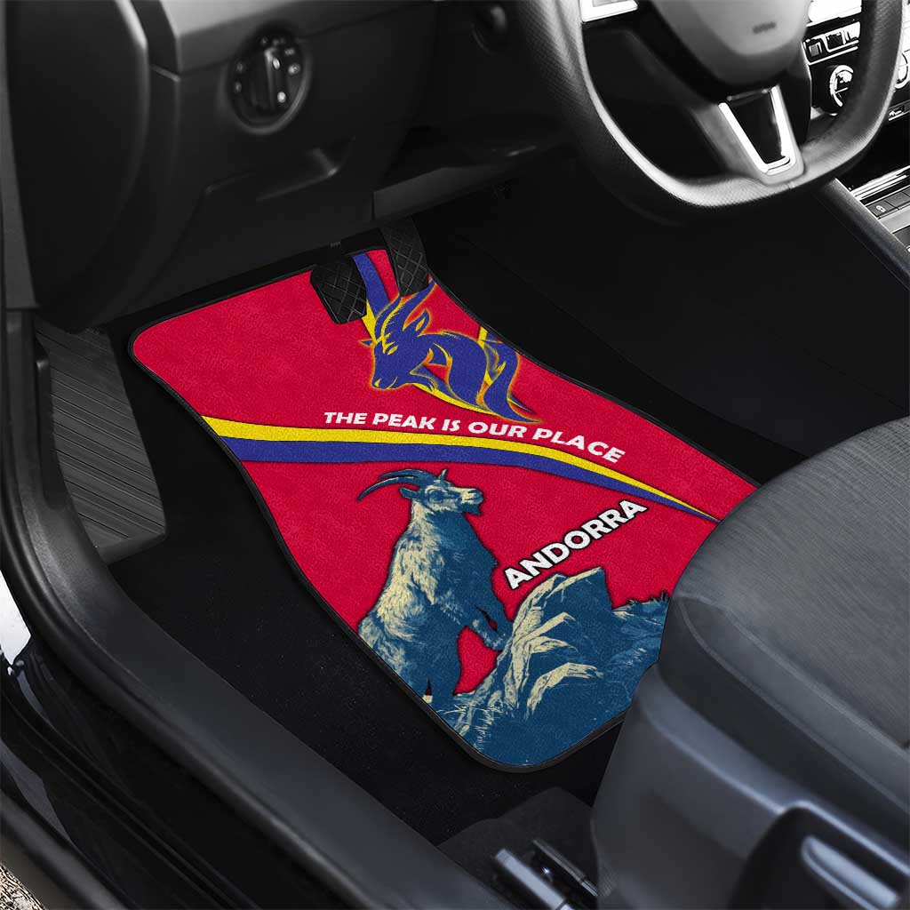Andorra Car Mats with Mountain Goat and Curved Stripe Design - Wonder Print Shop