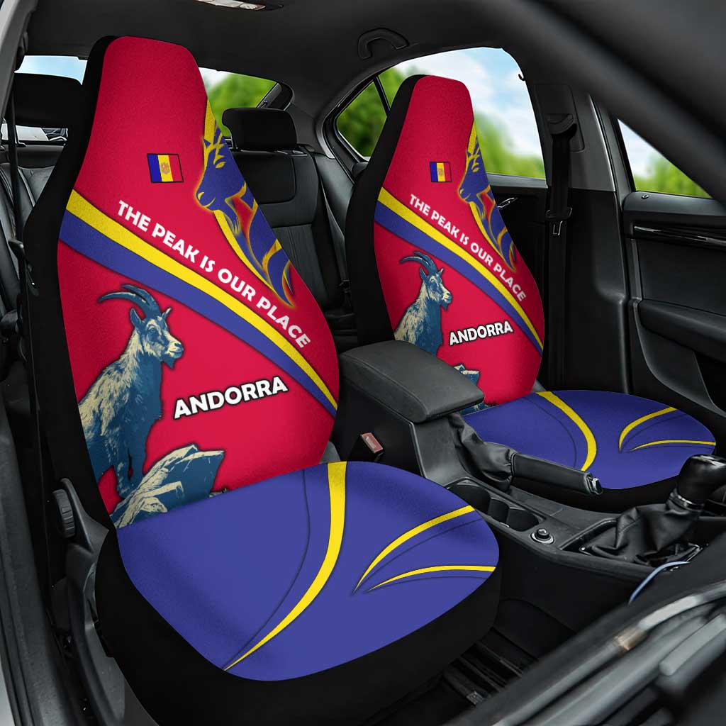 Andorra Car Seat Cover with Mountain Goat and Curved Stripe Design - Wonder Print Shop