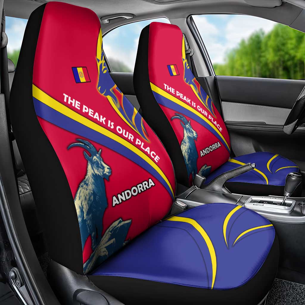 Andorra Car Seat Cover with Mountain Goat and Curved Stripe Design - Wonder Print Shop