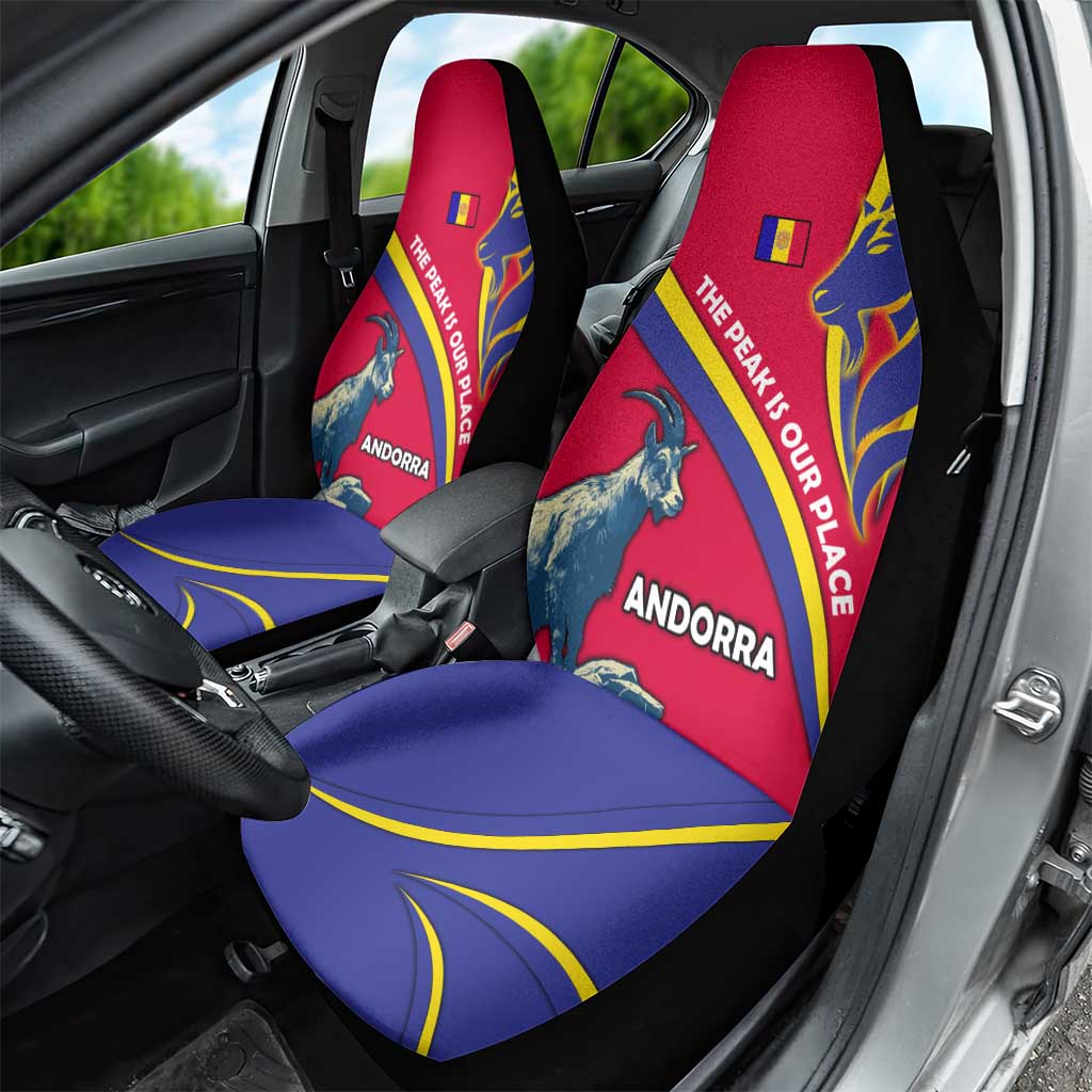 Andorra Car Seat Cover with Mountain Goat and Curved Stripe Design - Wonder Print Shop