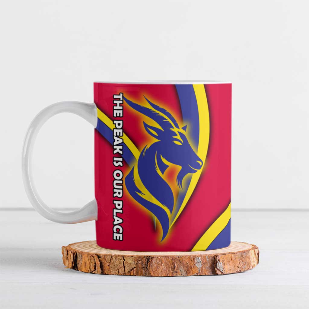 Andorra Ceramic Mug with Mountain Goat and Curved Stripe Design - Wonder Print Shop