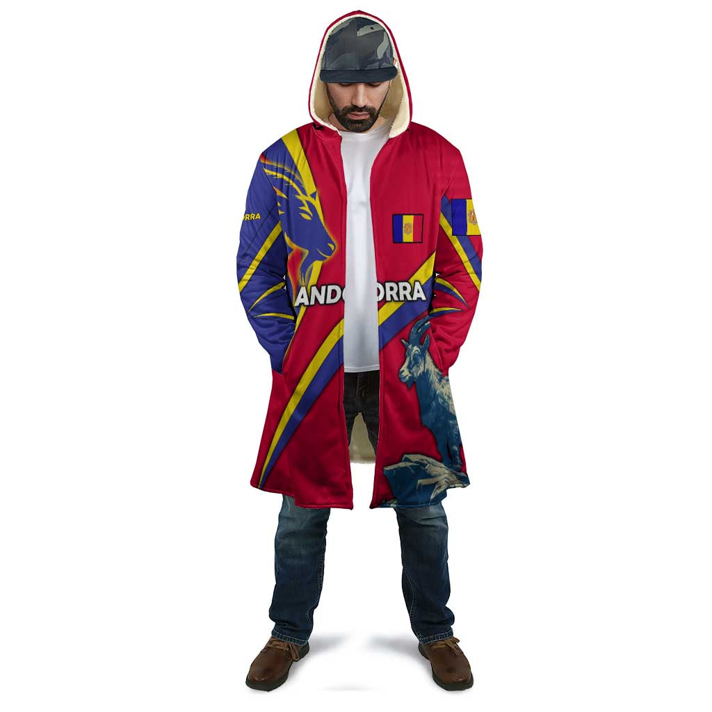 Andorra Cloak with Mountain Goat and Curved Stripe Design - Wonder Print Shop