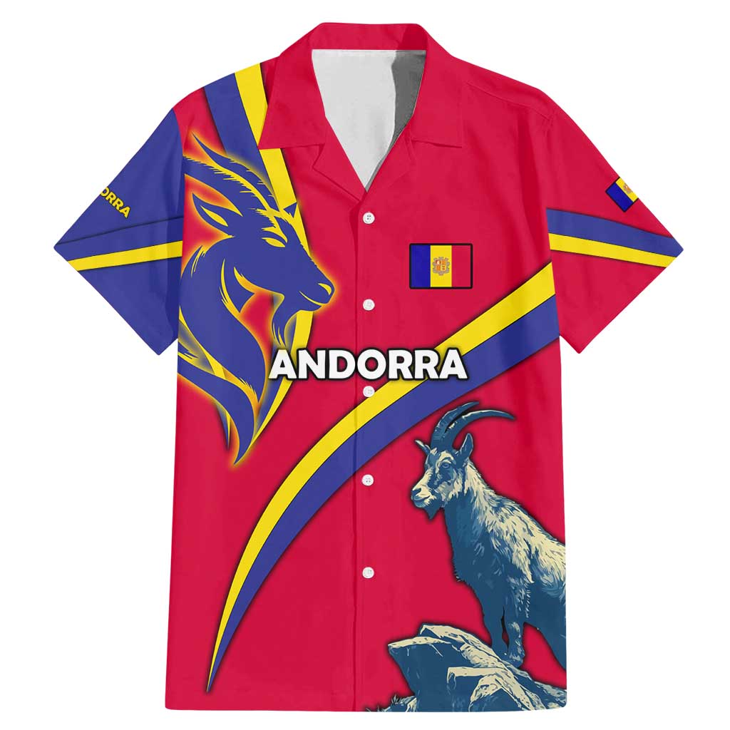 Andorra Family Matching Mermaid Dress and Hawaiian Shirt with Mountain Goat and Curved Stripe Design - Wonder Print Shop