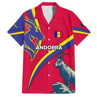 Andorra Family Matching Off The Shoulder Long Sleeve Dress and Hawaiian Shirt with Mountain Goat and Curved Stripe Design - Wonder Print Shop