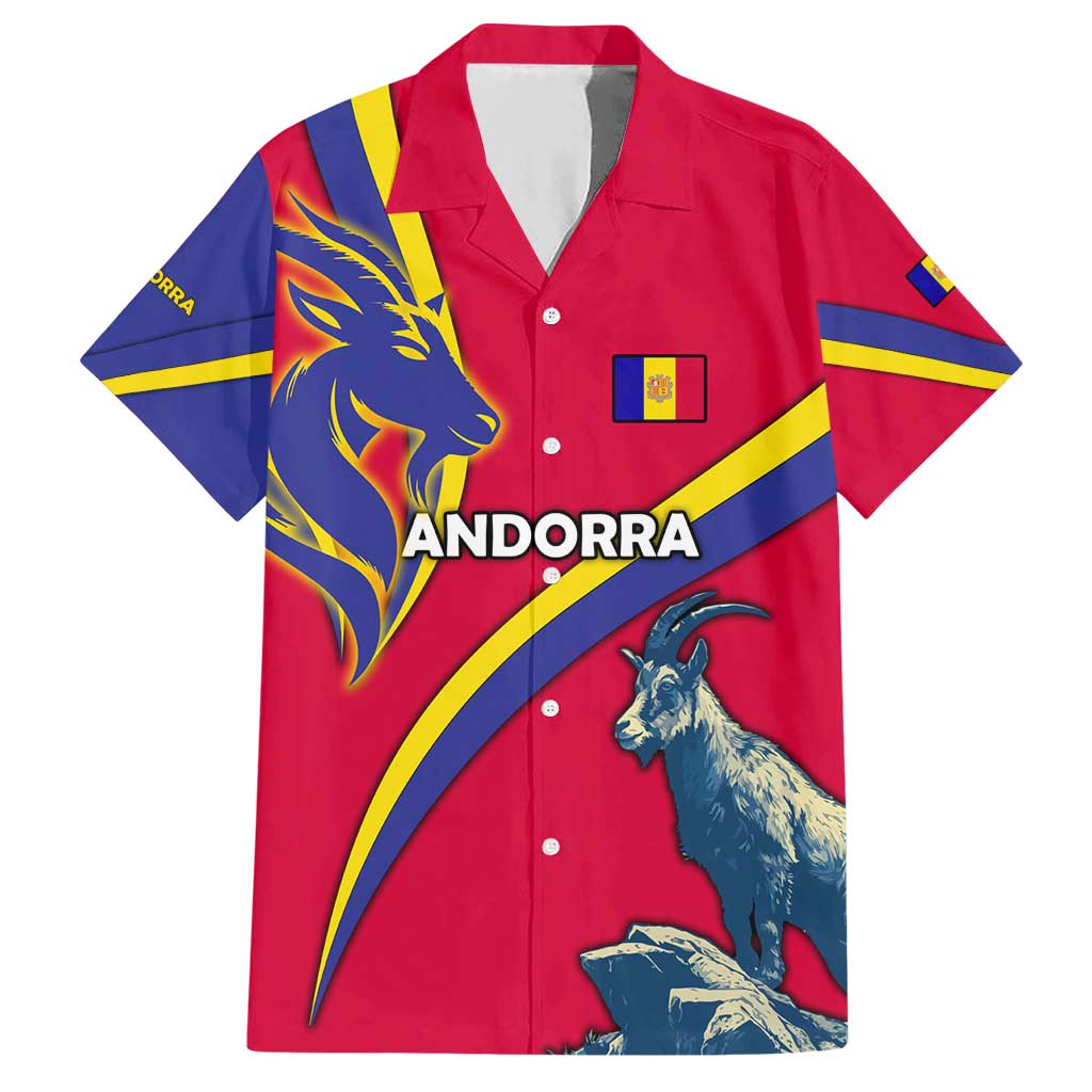 Andorra Family Matching Short Sleeve Bodycon Dress and Hawaiian Shirt with Mountain Goat and Curved Stripe Design - Wonder Print Shop