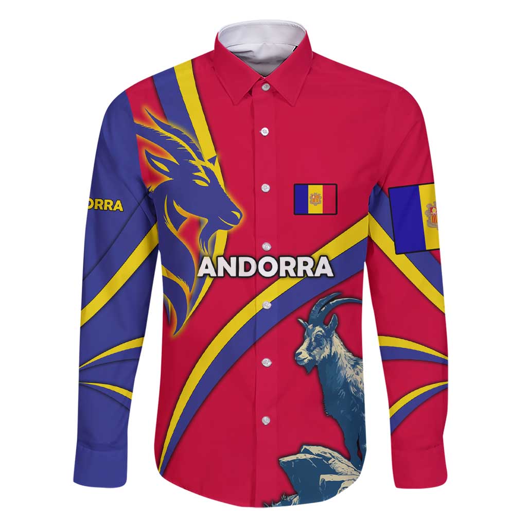 Andorra Family Matching Short Sleeve Bodycon Dress and Hawaiian Shirt with Mountain Goat and Curved Stripe Design - Wonder Print Shop