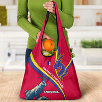 Andorra Grocery Bag with Mountain Goat and Curved Stripe Design - Wonder Print Shop
