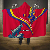 Andorra Hooded Blanket with Mountain Goat and Curved Stripe Design - Wonder Print Shop