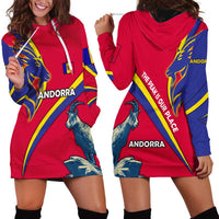Andorra Hoodie Dress with Mountain Goat and Curved Stripe Design - Wonder Print Shop