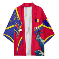 Andorra Kimono with Mountain Goat and Curved Stripe Design - Wonder Print Shop