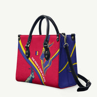 Andorra Leather Bag with Mountain Goat and Curved Stripe Design - Wonder Print Shop