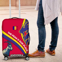 Andorra Luggage Cover with Mountain Goat and Curved Stripe Design - Wonder Print Shop