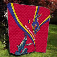 Andorra Quilt with Mountain Goat and Curved Stripe Design - Wonder Print Shop