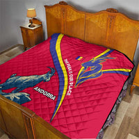 Andorra Quilt with Mountain Goat and Curved Stripe Design - Wonder Print Shop