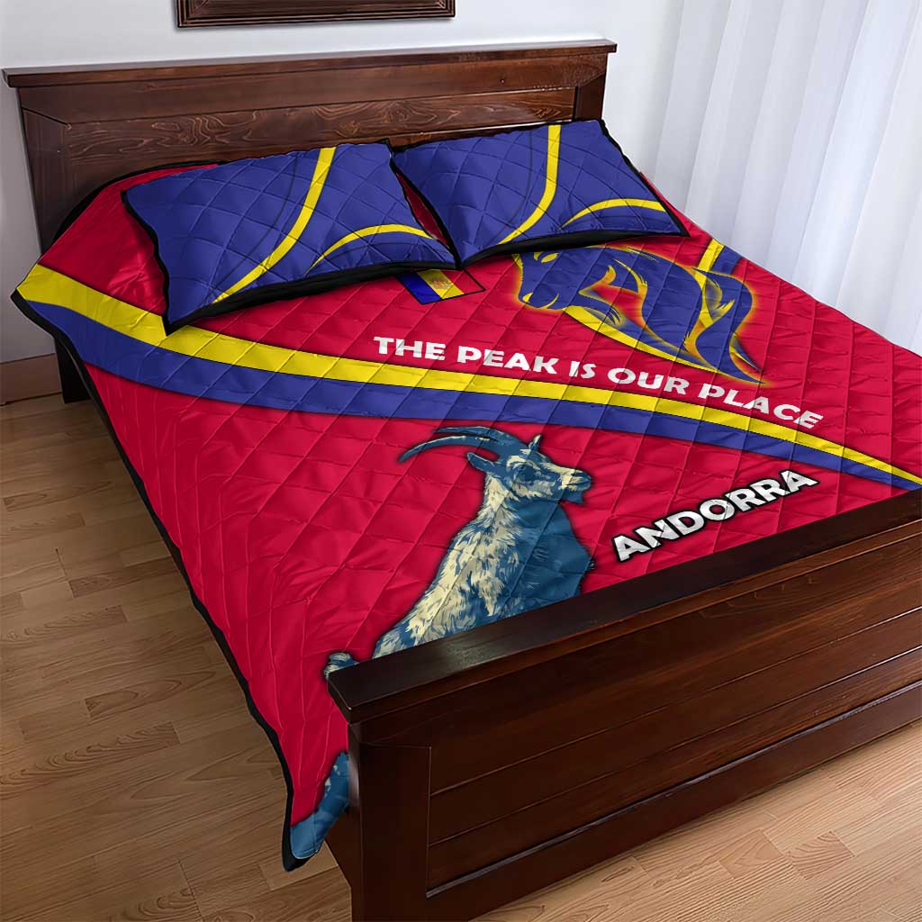 Andorra Quilt Bed Set with Mountain Goat and Curved Stripe Design - Wonder Print Shop