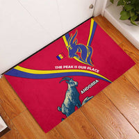 Andorra Rubber Doormat with Mountain Goat and Curved Stripe Design - Wonder Print Shop