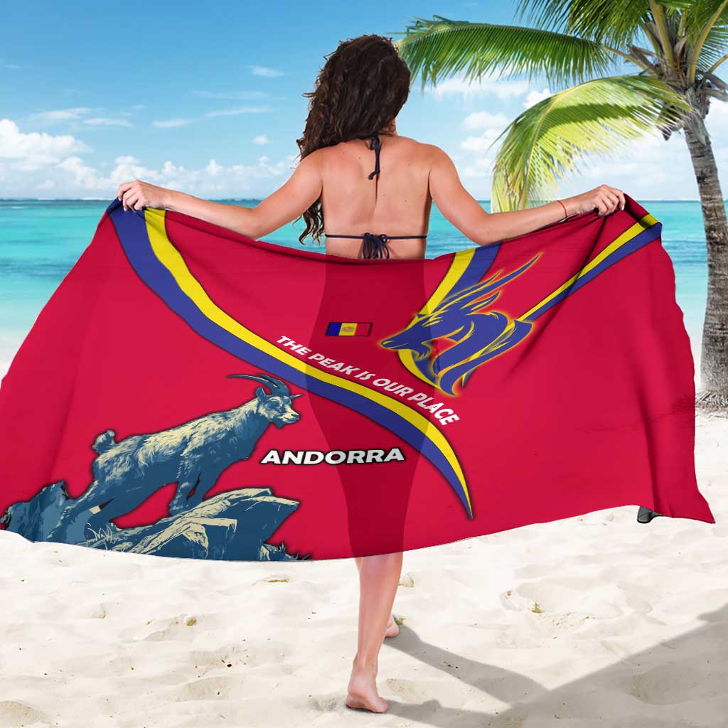 Andorra Sarong with Mountain Goat and Curved Stripe Design - Wonder Print Shop