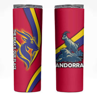 Andorra Skinny Tumbler with Mountain Goat and Curved Stripe Design - Wonder Print Shop