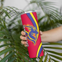 Andorra Skinny Tumbler with Mountain Goat and Curved Stripe Design - Wonder Print Shop