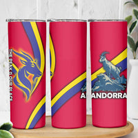 Andorra Skinny Tumbler with Mountain Goat and Curved Stripe Design - Wonder Print Shop