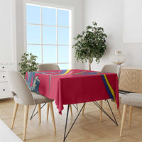 Andorra Tablecloth with Mountain Goat and Curved Stripe Design - Wonder Print Shop