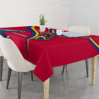 Andorra Tablecloth with Mountain Goat and Curved Stripe Design - Wonder Print Shop