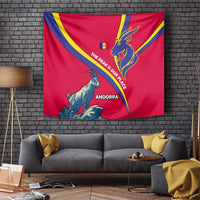 Andorra Tapestry with Mountain Goat and Curved Stripe Design - Wonder Print Shop