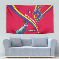 Andorra Tapestry with Mountain Goat and Curved Stripe Design - Wonder Print Shop