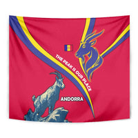 Andorra Tapestry with Mountain Goat and Curved Stripe Design - Wonder Print Shop