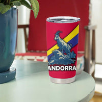 Andorra Tumbler Cup with Mountain Goat and Curved Stripe Design - Wonder Print Shop