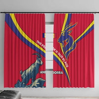 Andorra Window Curtain with Mountain Goat and Curved Stripe Design - Wonder Print Shop