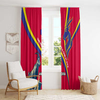 Andorra Window Curtain with Mountain Goat and Curved Stripe Design - Wonder Print Shop
