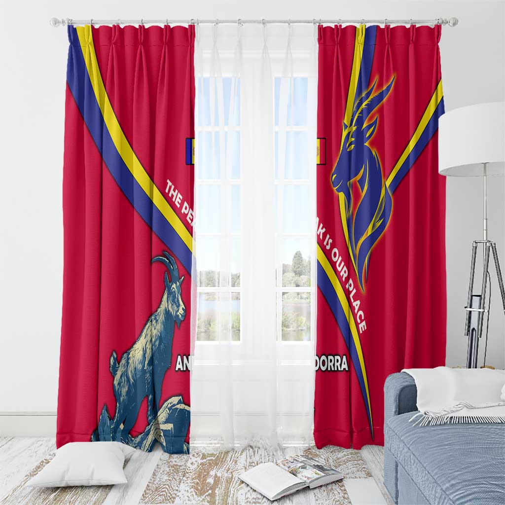 Andorra Window Curtain with Mountain Goat and Curved Stripe Design - Wonder Print Shop