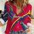 Andorra Women Casual Shirt with Mountain Goat and Curved Stripe Design - Wonder Print Shop