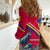 Andorra Women Casual Shirt with Mountain Goat and Curved Stripe Design - Wonder Print Shop