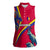 Andorra Women Sleeveless Polo Shirt with Mountain Goat and Curved Stripe Design - Wonder Print Shop