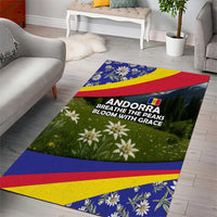 Andorra Area Rug with Edelweiss Mountain Landscape Design - Wonder Print Shop