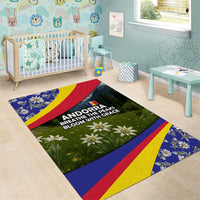 Andorra Area Rug with Edelweiss Mountain Landscape Design - Wonder Print Shop
