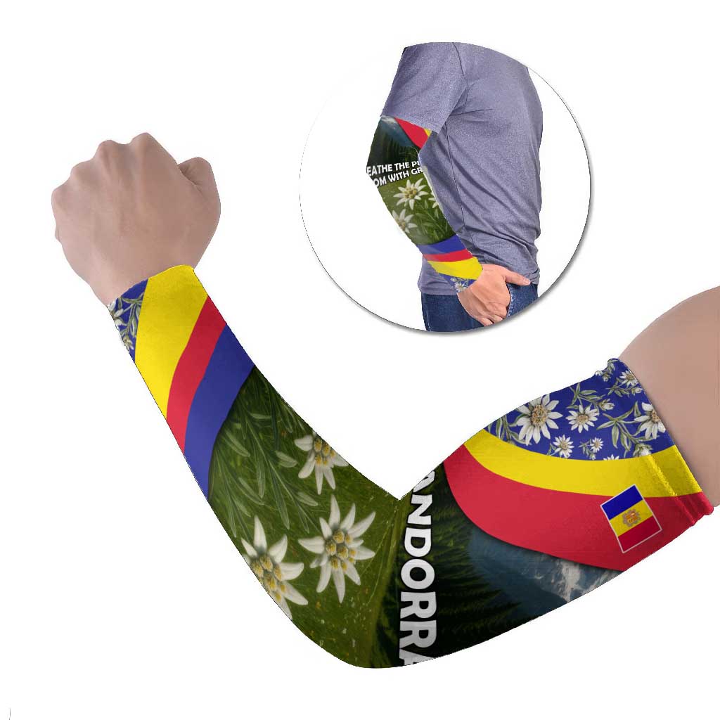 Andorra Arm Sleeves with Edelweiss Mountain Landscape Design - Wonder Print Shop