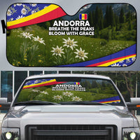 Andorra Auto Sun Shade with Edelweiss Mountain Landscape Design - Wonder Print Shop
