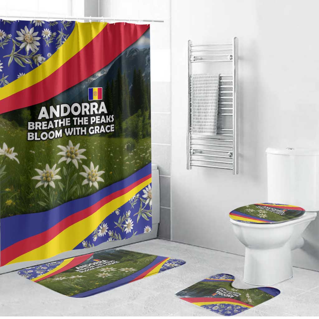 Andorra Bathroom Set with Edelweiss Mountain Landscape Design - Wonder Print Shop