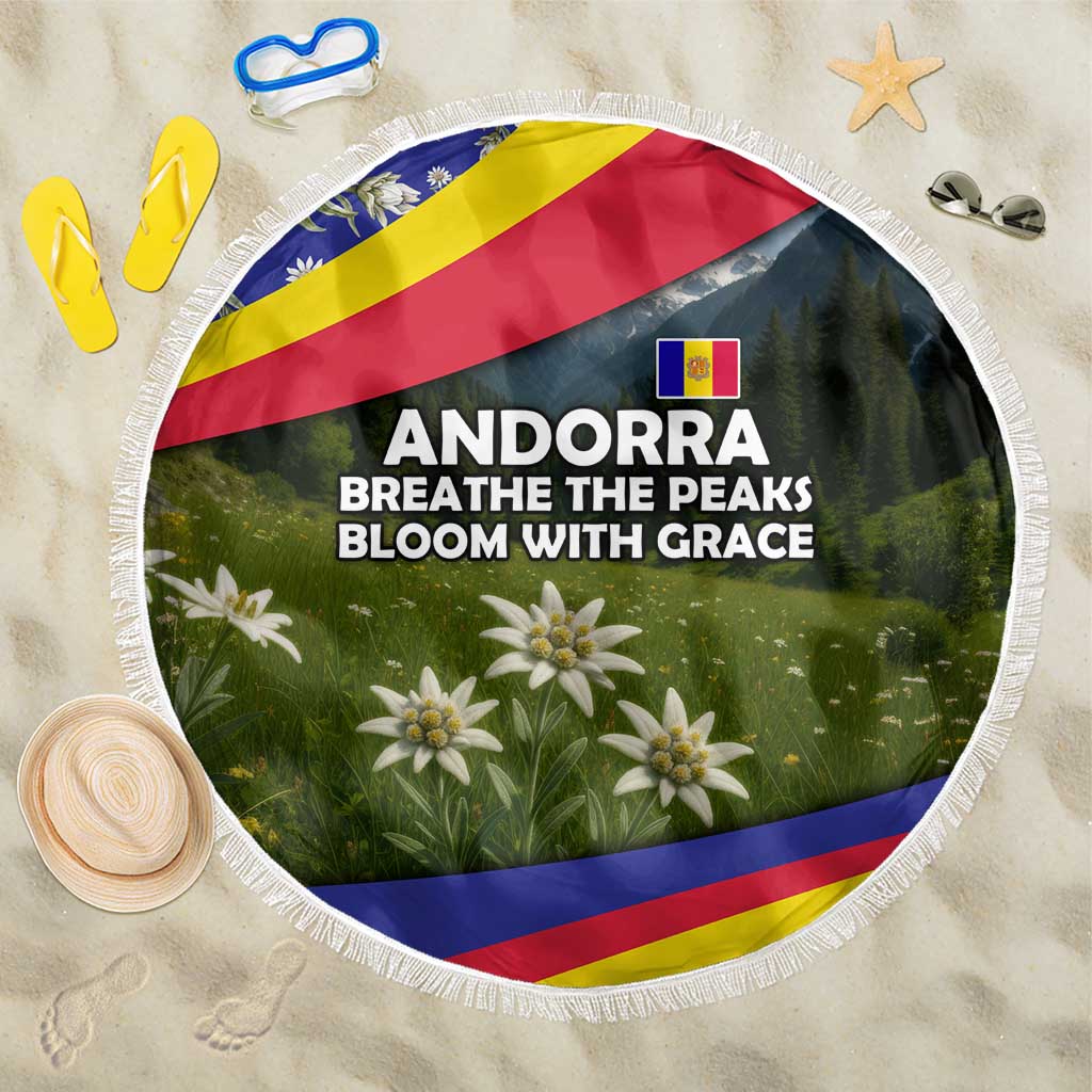 Andorra Beach Blanket with Edelweiss Mountain Landscape Design - Wonder Print Shop