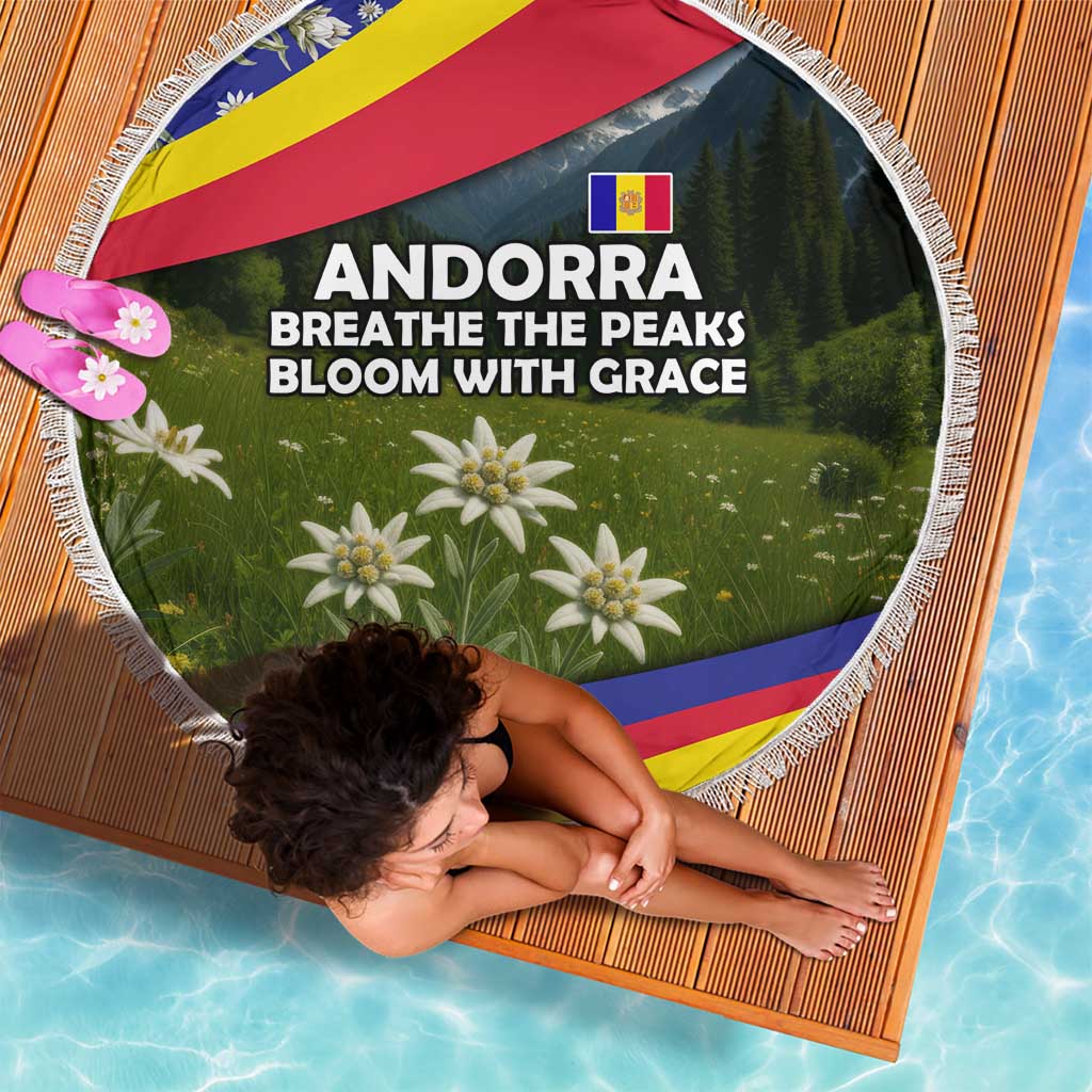 Andorra Beach Blanket with Edelweiss Mountain Landscape Design - Wonder Print Shop