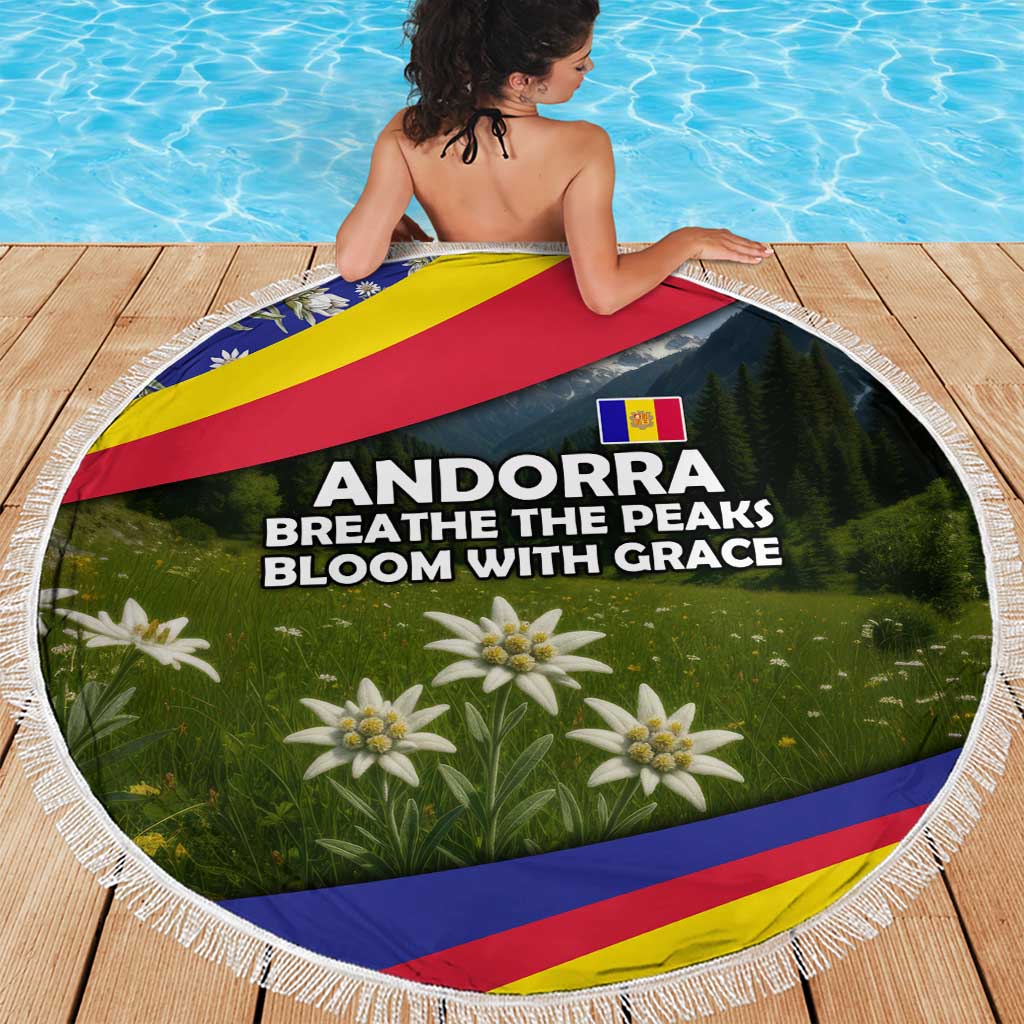 Andorra Beach Blanket with Edelweiss Mountain Landscape Design - Wonder Print Shop