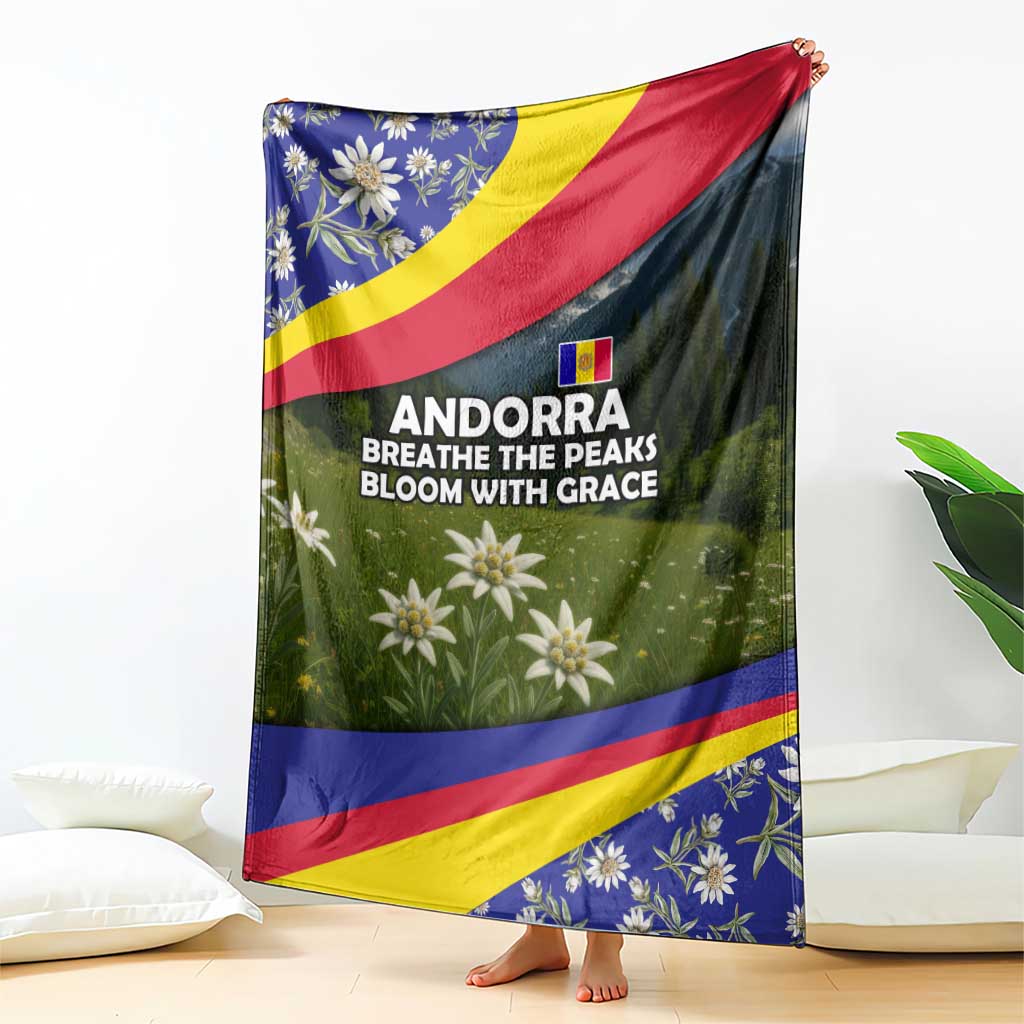 Andorra Blanket with Edelweiss Mountain Landscape Design - Wonder Print Shop
