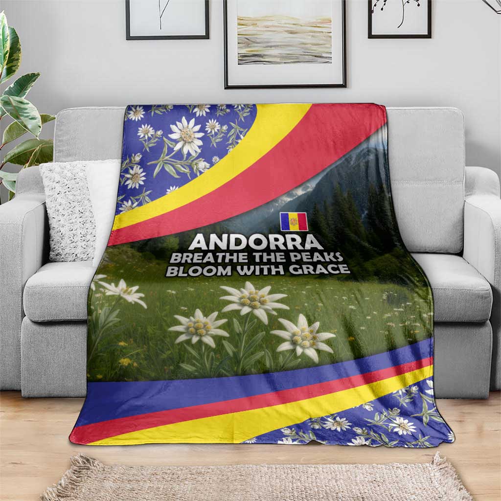 Andorra Blanket with Edelweiss Mountain Landscape Design - Wonder Print Shop