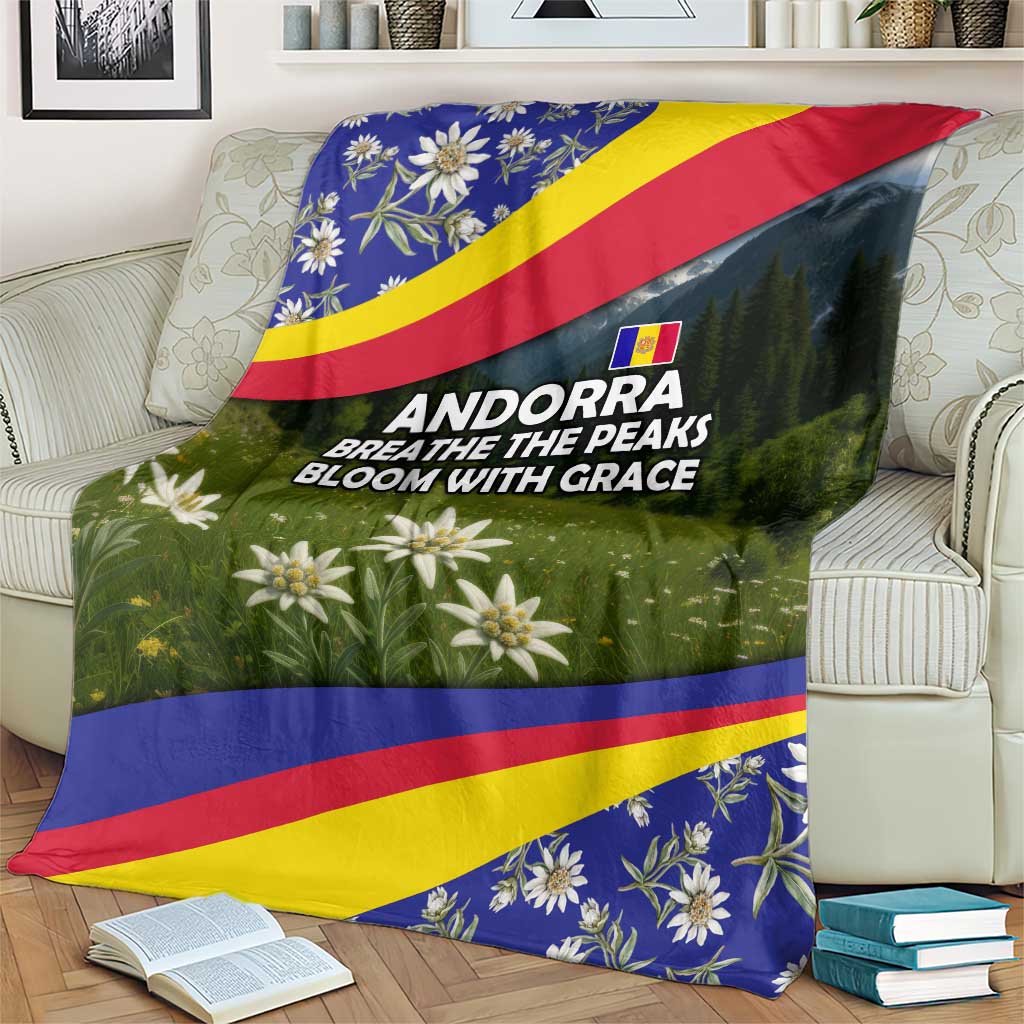 Andorra Blanket with Edelweiss Mountain Landscape Design - Wonder Print Shop