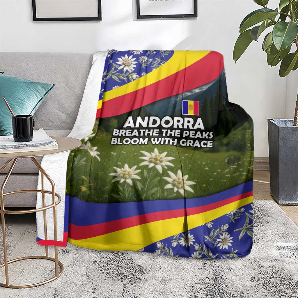 Andorra Blanket with Edelweiss Mountain Landscape Design - Wonder Print Shop