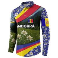 Andorra Button Sweatshirt with Edelweiss Mountain Landscape Design - Wonder Print Shop