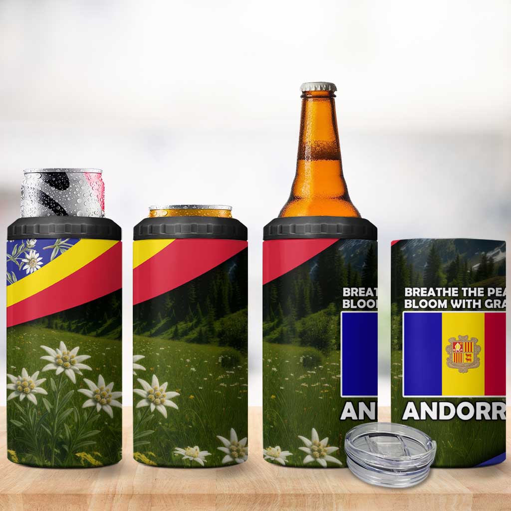 Andorra 4 in 1 Can Cooler Tumbler with Edelweiss Mountain Landscape Design - Wonder Print Shop